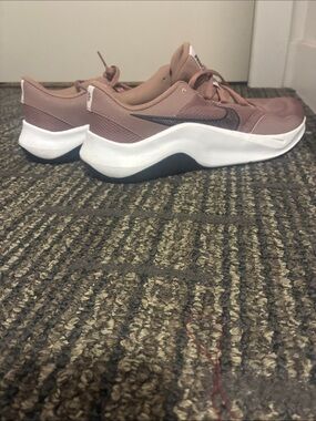 Nike Women's Dusty Rose Athletic Sneakers with Black Swoosh